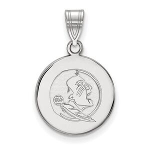 10K White Gold Florida State Medium Disc Pendant